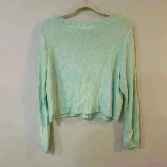 NWT American Eagle Mint Green Cropped Button Front Cardigan Women’s Size X-Large - Picture 4 of 5